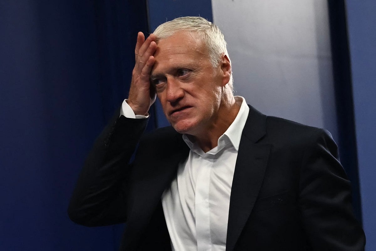 France's head coach Didier Deschamps arrives ahead of the 2026 World Cup Group I football match between France and Iraq at the Philadelphia Stadium in Philadelphia on June 22, 2026.