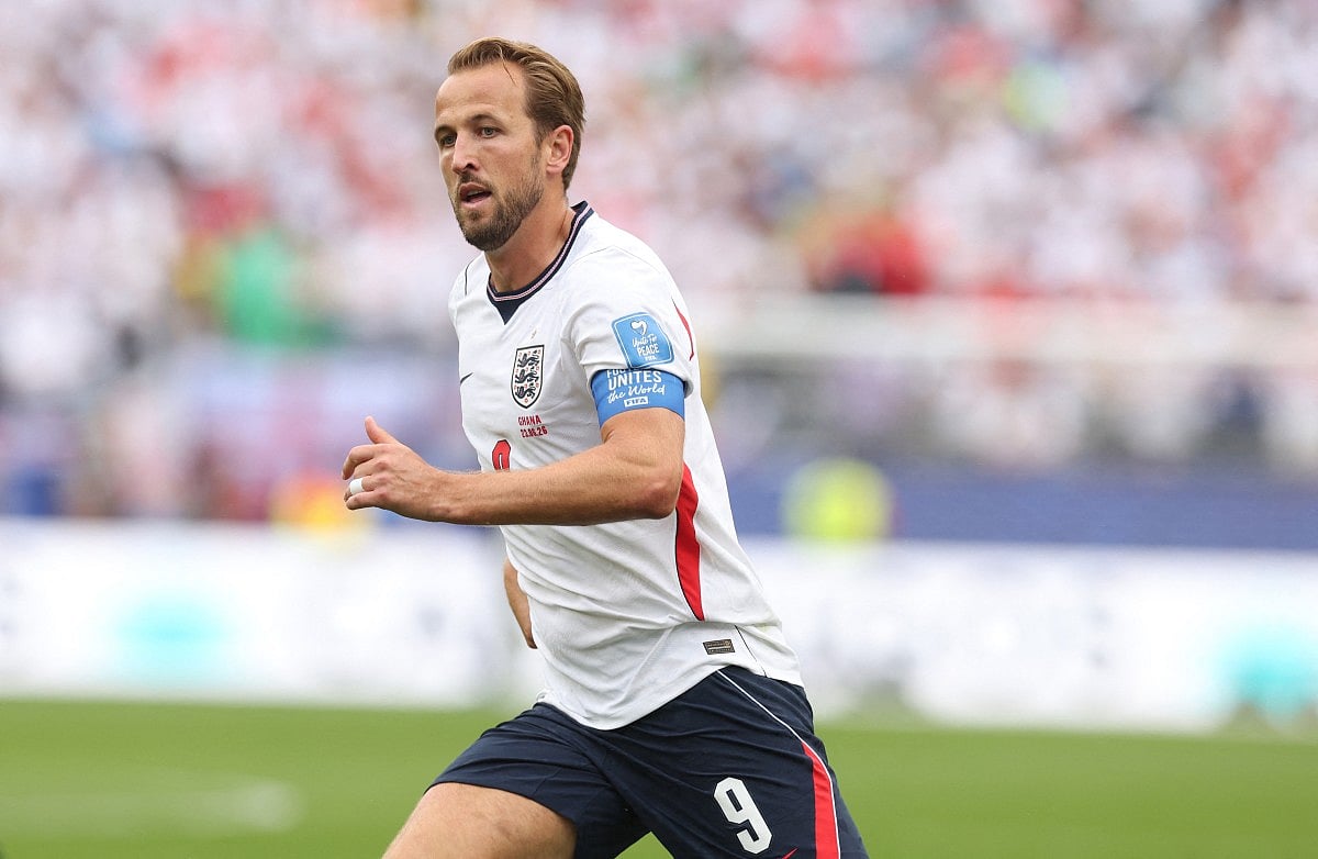 Harry Kane #9 of England during the FIFA World Cup 2026 Group L match between England and Ghana at Boston Stadium on June 23, 2026 in Foxborough, Massachusetts.