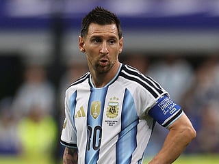 Lionel Messi #10 of Argentina looks on during the FIFA World Cup 2026 Group J match between Argentina and Austria at Dallas Stadium on June 22, 2026 in Arlington, Texas.