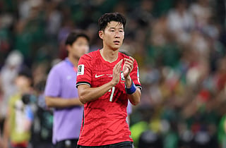 South Korea's forward #07 Son Heung-min applauds the fans at the end of the 2026 World Cup Group A football match between South Africa and South Korea at the Monterrey Stadium in Guadalupe, Mexico, on June 24, 2026.