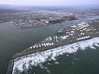 The coastline of Tomakomai, Hokkaido Prefecture, Japan.
