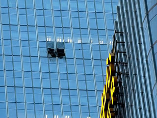 The aircraft, described by witnesses as roughly the size of a car, slammed into the 109-storey CITIC Tower shortly before 6pm local time.