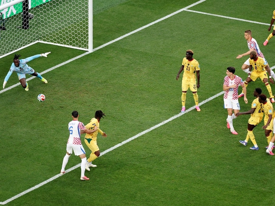 Nikola Vlasic #13 of Croatia scores his team's second goal during the FIFA World Cup 2026 Group L match against  Ghana at Philadelphia Stadium on June 27, 2026 in Philadelphia, Pennsylvania.