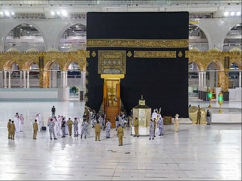 The process begins with the preparation and cleaning of the Kaaba's interior before its walls, floor and columns are carefully cleansed. 