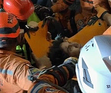 Aaron Levi Cantillo Vargas was rescued from the ruins in Caraballeda, in La Guaira state.