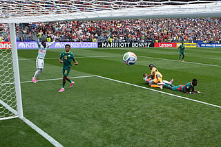 Youri Tielemans #8 of Belgium heads to score the team's second goal during the FIFA World Cup 2026 Round Of 32 match between Belgium and Senegal at Seattle Stadium on July 01, 2026 in Seattle, Washington.