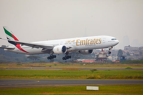 EK717 has arrived at Jomo Kenyatta International Airport for the first time.