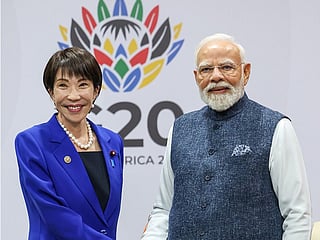 Japan PM Sanae Takaichi and Indian PM Narendra Modi.