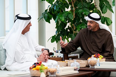 UAE President Sheikh Mohamed bin Zayed receives Ruler of Ras Al Khaimah to discuss national issues and wellbeing of citizens