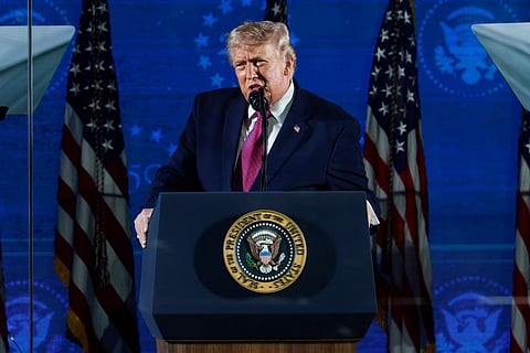President Donald Trump speaks during a rally at Mount Rushmore National Memorial on July 03, 2026 in Keystone, South Dakota.