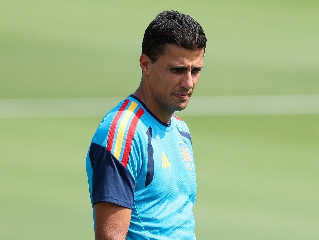 Spain captain Rodri looks on during the training at Cotton Bowl on July 05, 2026 in Dallas, Texas.
