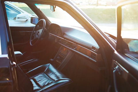 Car interior exposed to harsh UV rays