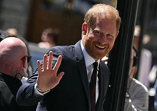 Britain's Prince Harry, Duke of Sussex, arrives at Chatham House in central London on July 7, 2026, to attend the fourteenth Invictus Games Foundation Conversation: From Policy to Practice, as part of the One Year to Go celebrations for the Invictus Games Birmingham 2027.