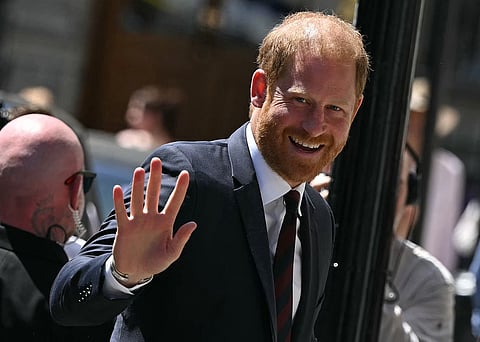 Britain's Prince Harry, Duke of Sussex, arrives at Chatham House in central London on July 7, 2026, to attend the fourteenth Invictus Games Foundation Conversation: From Policy to Practice, as part of the One Year to Go celebrations for the Invictus Games Birmingham 2027.