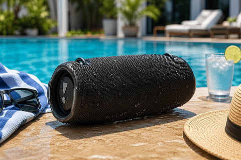 Portable Speaker by poolside