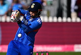 India's Vaibhav Sooryavanshi is struck by the ball as he attempts to bat during the fourth Twenty20 (T20) International cricket match between England and India at the Seat Unique Stadium, in Bristol, south west England, on July 9, 2026.