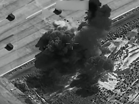 This screen grab taken from video footage shared by the US Military Central Command on social media platform X and made available via AFPTV on July 9, 2026 shows a fresh round of strikes against Iran. 