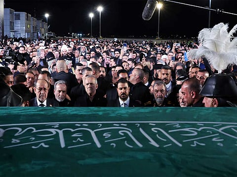 Funeral procession of the late Iranian Supreme Leader, Ayatollah Ali Khamenei, in Najaf, Iraq.