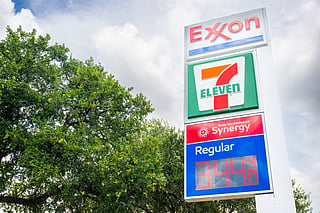 Exxon gas prices are displayed on July 10, 2026 in Austin, Texas.