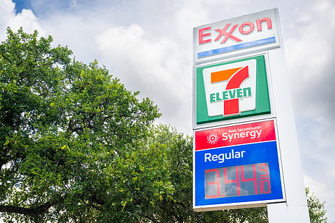 Exxon gas prices are displayed on July 10, 2026 in Austin, Texas.