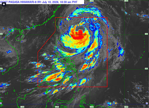 The location of Typhoon Inday (Bavi) as of 10.30am Friday (July 10, 2026).