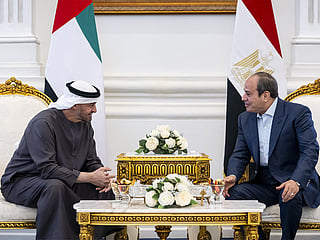 UAE President His Highness Sheikh Mohamed bin Zayed Al Nahyan and Abdel Fattah Al Sisi, President of Egypt.