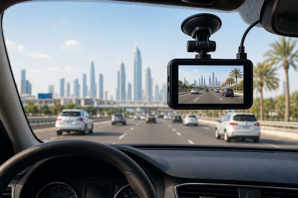 Dash cam view on a highway