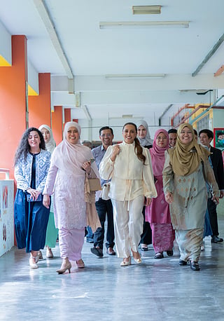 Sheikha Bodour bint Sultan Al Qasimi during her visit to Seri Bintang South National School in Kuala Lumpur.