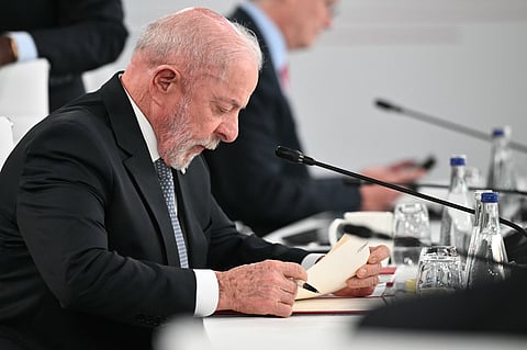Brazil's President Luiz Inacio Lula da Silva attends a working session at the G7 summit, in Evian-les-Bains, France, Wednesday, June 17, 2026. (Mandel Ngan/Pool Photo via AP)