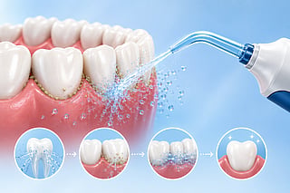 Water flosser in action