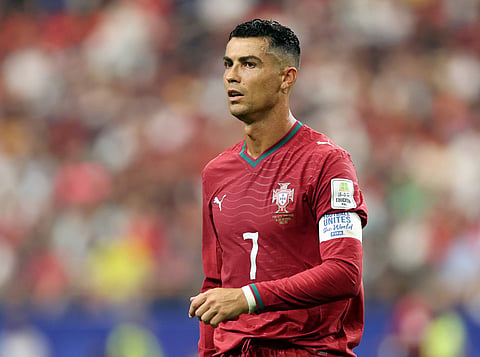 Cristiano Ronaldo of Portugal during the FIFA World Cup 2026 Round Of 16 match between Portugal and Spain at Dallas Stadium on July 06, 2026 in Arlington, Texas.