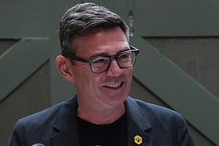 Labour Party's Andy Burnham delivers a speech at the People's History Museum in Manchester, England, Monday, June 29, 2026.(AP Photo/Alastair Grant)