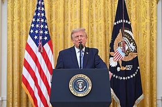 President Donald Trump addresses the nation from the East Room of the White House on July 16, 2026 in Washington, DC. Trump is expected to speak on election security.