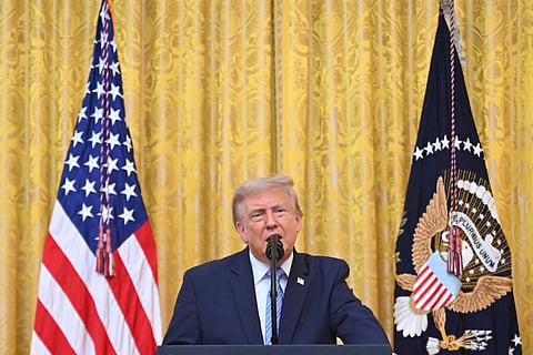 President Donald Trump addresses the nation from the East Room of the White House on July 16, 2026 in Washington, DC. Trump is expected to speak on election security.