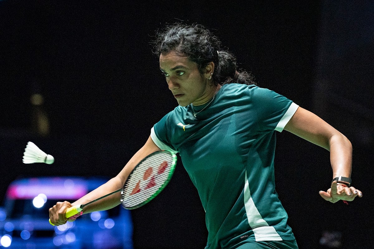 India’s Pusarla Venkata Sindhu in action.