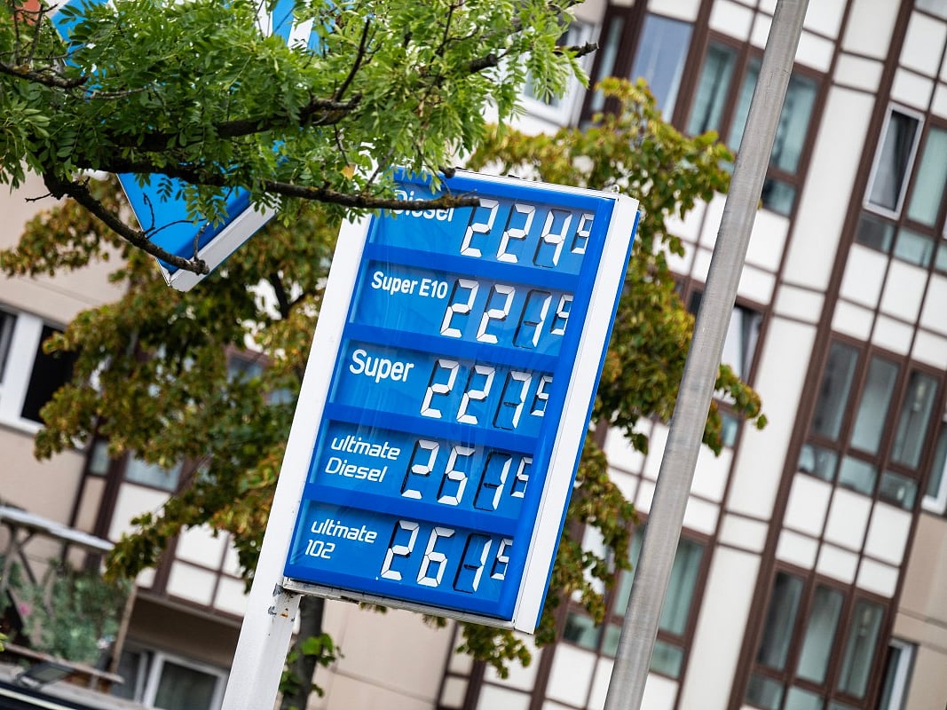 A digital display shows the price of petrol at an Aral petrol station in Berlin on July 19, 2026.