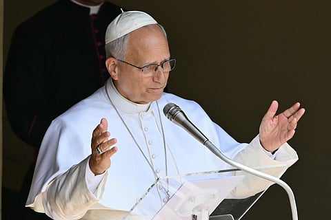 Pope Leo XIV at the summer papal residence in Castel Gandolfo