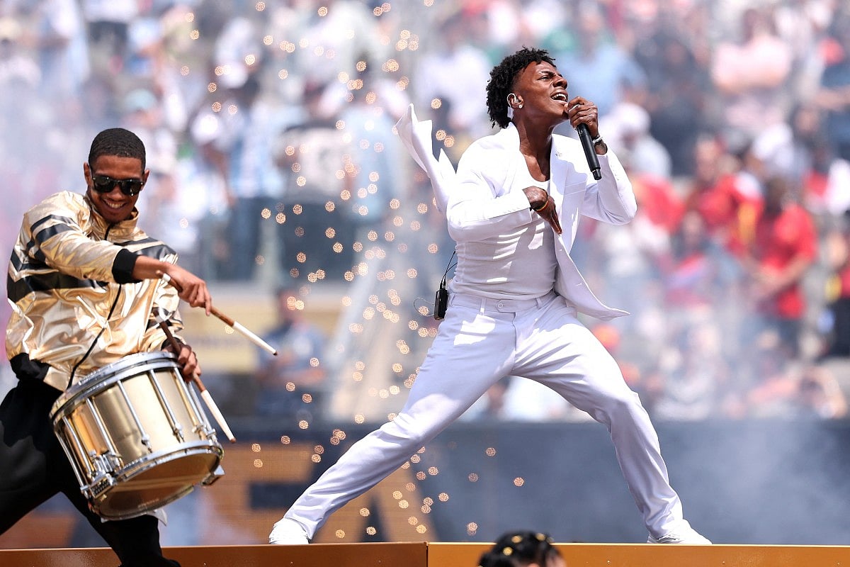 IShowSpeed performs during the closing ceremony before the FIFA World Cup 2026 Final match between Spain and Argentina at New York New Jersey Stadium on July 19, 2026 in East Rutherford, New Jersey.