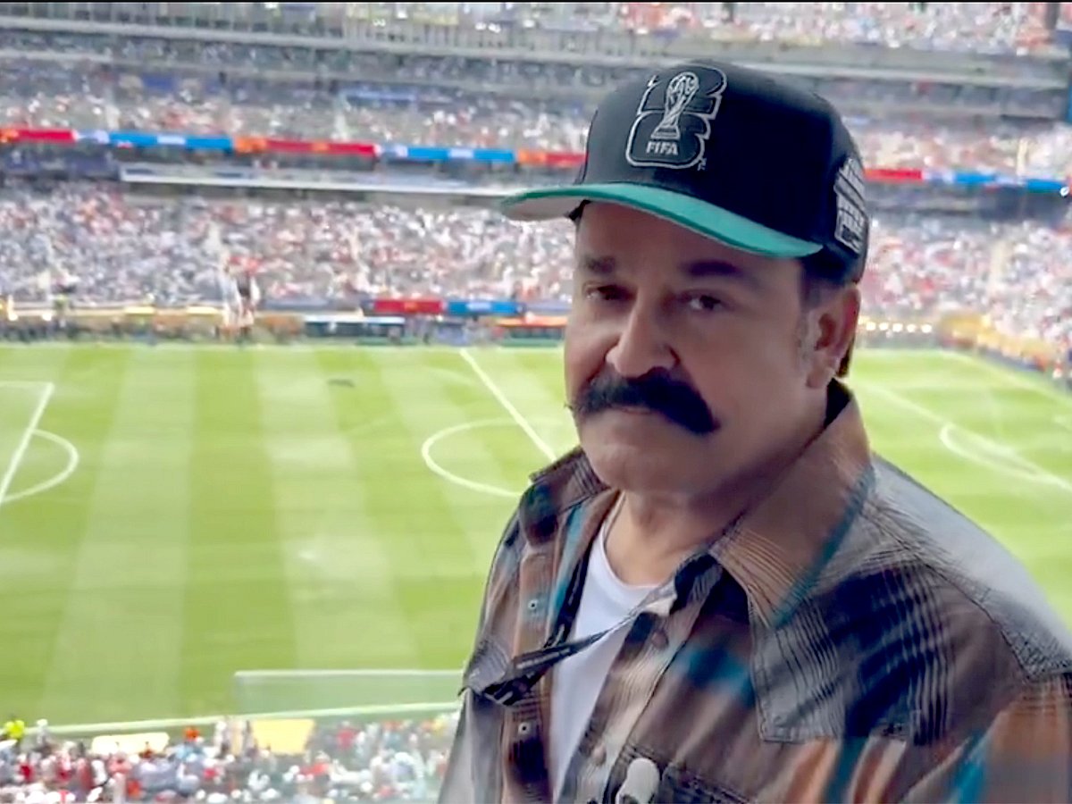 Mohanlal is soaking up the electric atmosphere at the FIFA World Cup 2026 final, sharing glimpses from inside New York New Jersey Stadium.