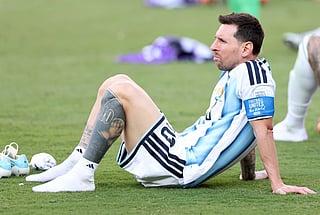 Lionel Messi #10 of Argentina reacts after the 0-1 loss during the FIFA World Cup 2026 Final match between Spain and Argentina at New York New Jersey Stadium on July 19, 2026 in East Rutherford, New Jersey.