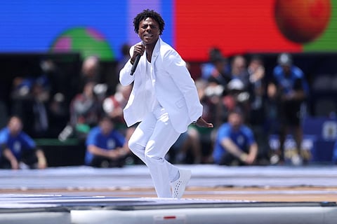 IShowSpeed performs during the closing ceremony before the FIFA World Cup 2026 Final match between Spain and Argentina at New York New Jersey Stadium on July 19, 2026 in East Rutherford, New Jersey.