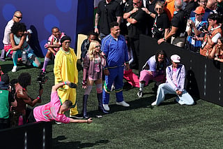 Ronaldinho, Madonna and Ronaldo perform during the Topps Final Halftime Show in the FIFA World Cup 2026 Final match between Spain and Argentina at New York New Jersey Stadium on July 19, 2026 in East Rutherford, New Jersey.
