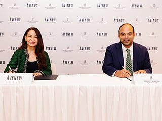 From left: Rasha Hasan, Managing Partner, AVENEW Development, and Jaidev Menezes, Regional Vice President – Mixed-Use Development, EMEA, Marriott International