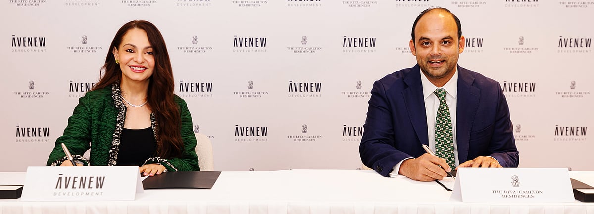 From left: Rasha Hasan, Managing Partner, AVENEW Development, and Jaidev Menezes, Regional Vice President – Mixed-Use Development, EMEA, Marriott International