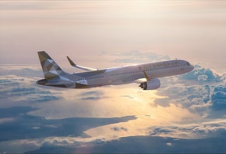 An Etihad Airways Airbus A321LR. The airline is offering up to 20% off Economy and Business Class fares to more than 45 destinations for bookings made between July 20 and July 26.