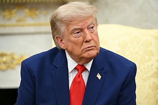 US President Donald Trump looks on during a meeting with Lebanese President Joseph Aoun in the Oval Office of the White House in Washington, DC, on July 21, 2026.