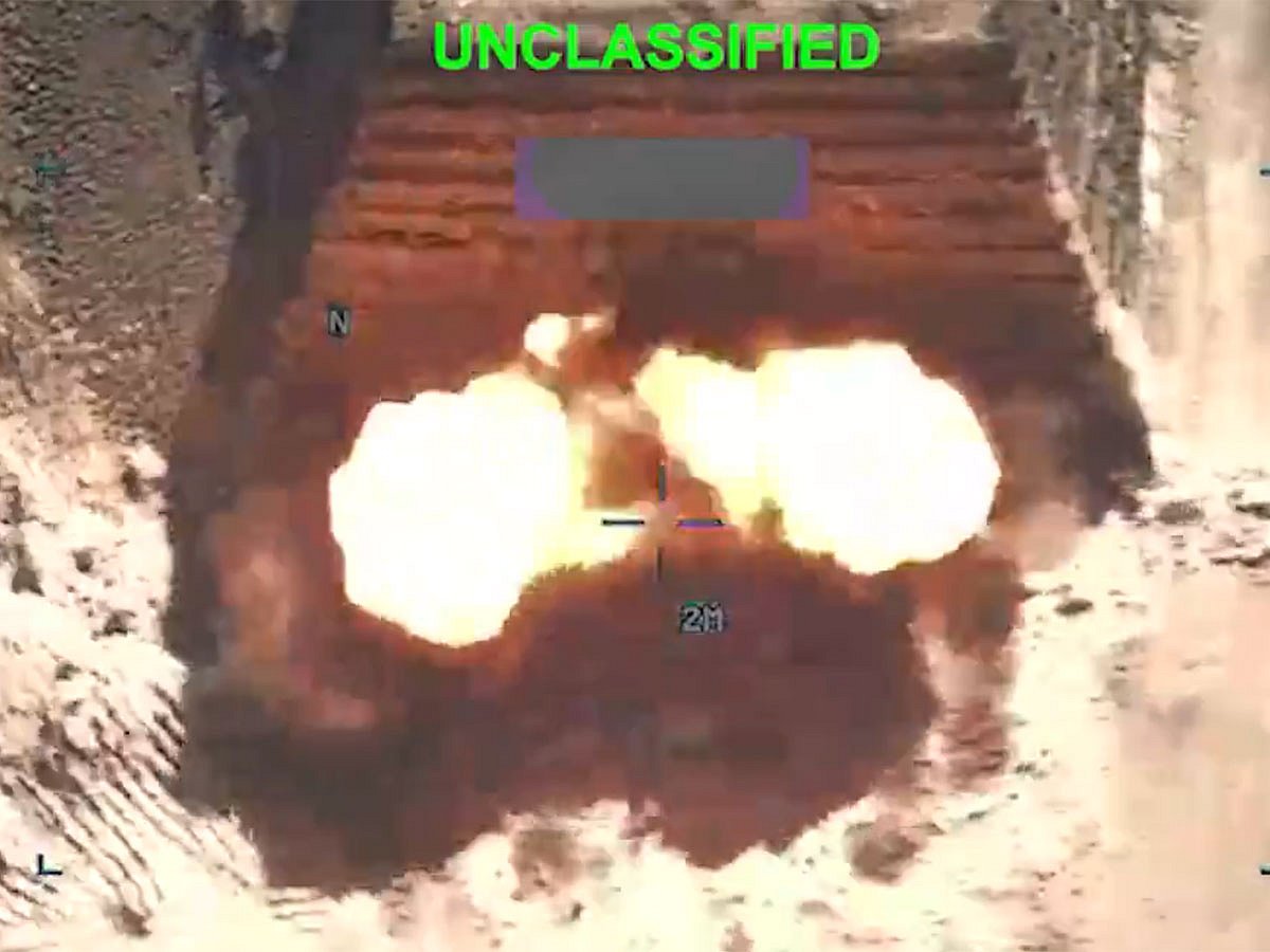 Screengrab from footage of 10th consecutive night of US strikes on Iran.