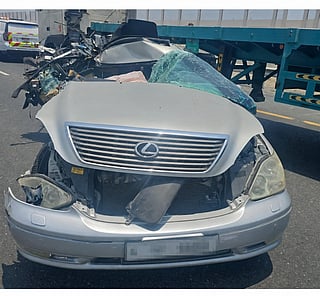 Family vehicle veered off road; police say distraction may have played a role.