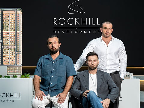 The Uruskhanov family at the launch of Rockhill Tower, the first of four planned Ajman developments