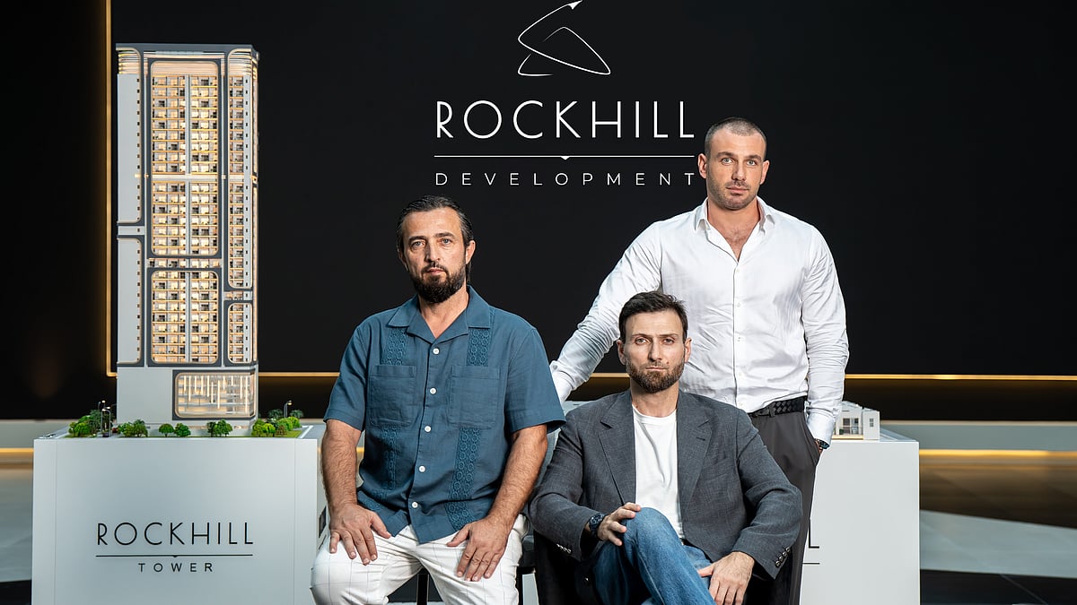 The Uruskhanov family at the launch of Rockhill Tower, the first of four planned Ajman developments